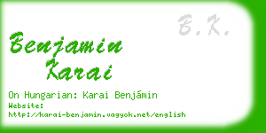 benjamin karai business card